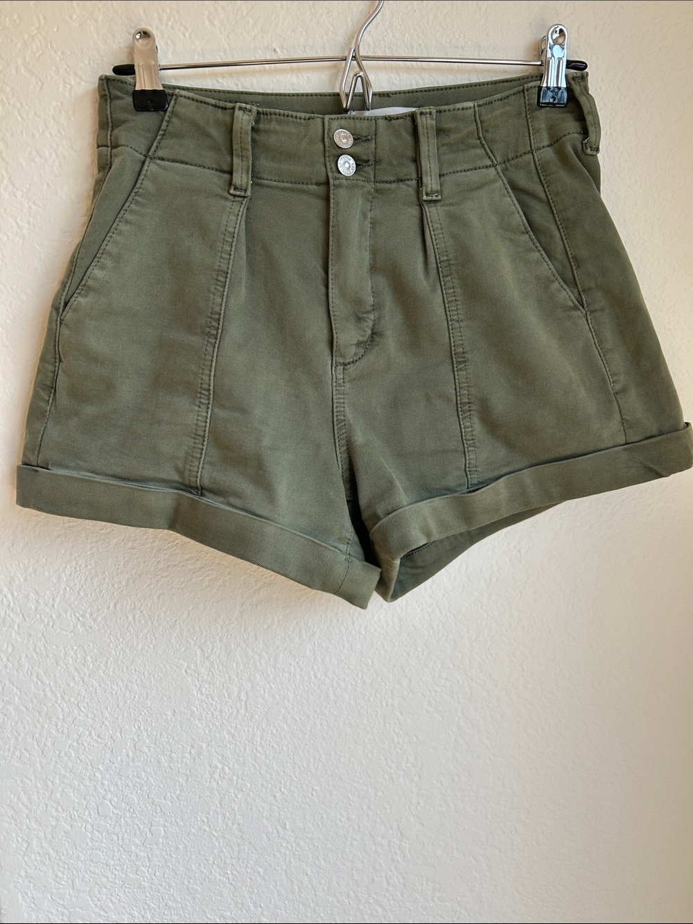 PAIGE Brooklyn Cuffed Shorts Olive